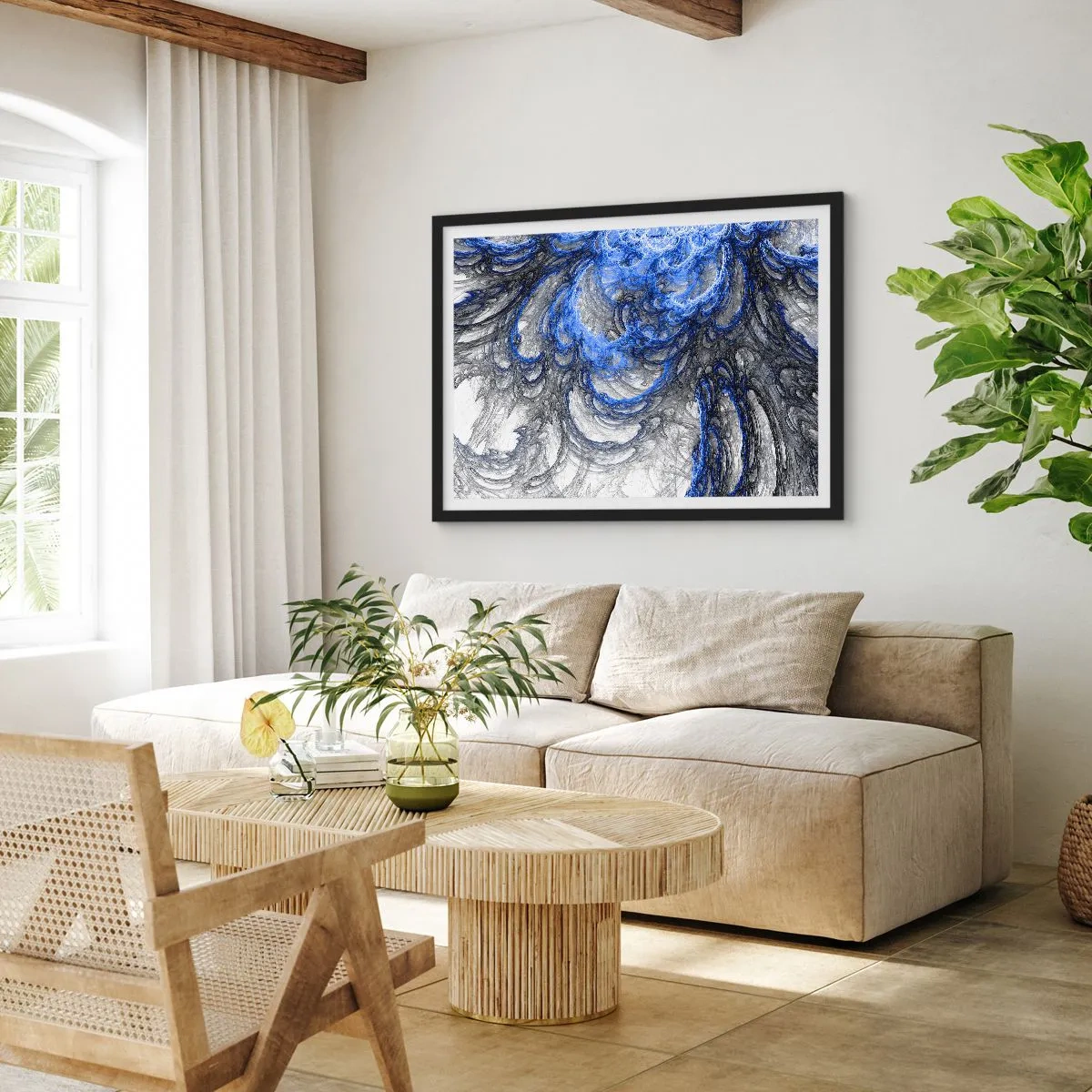 Plagát v čiernom ráme - Zrod vlny - 91x61 cm