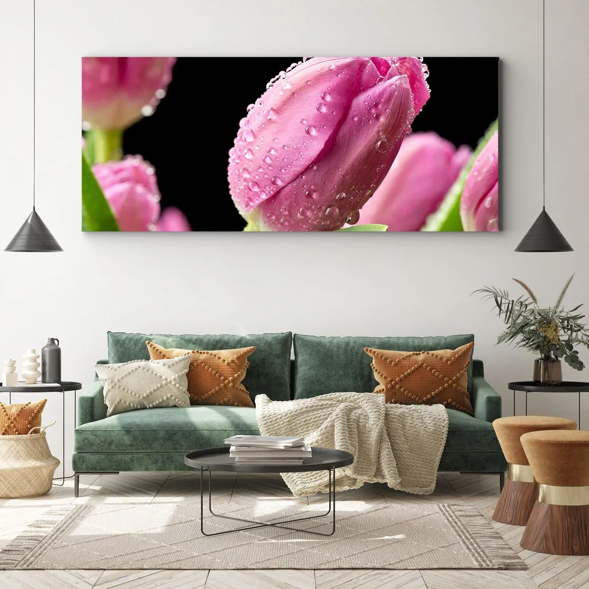 Obraz na plátne - Ľaliový sen v rose - 90x30 cm