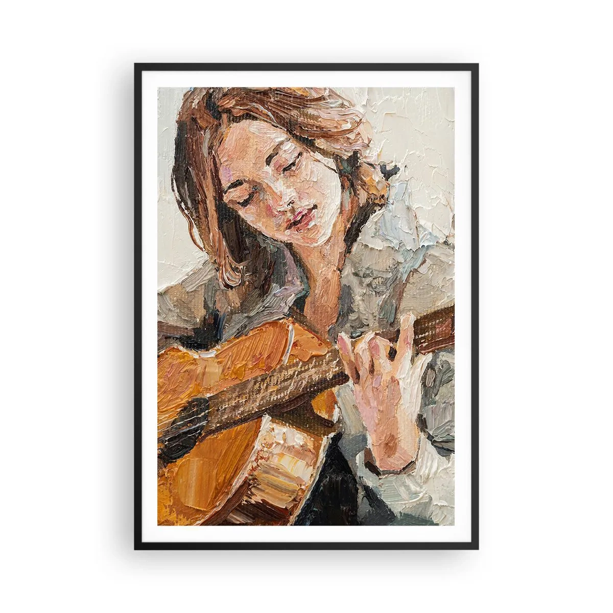Plagát v čiernom ráme - Koncert pre gitaru a dievčenské srdce - 70x100 cm