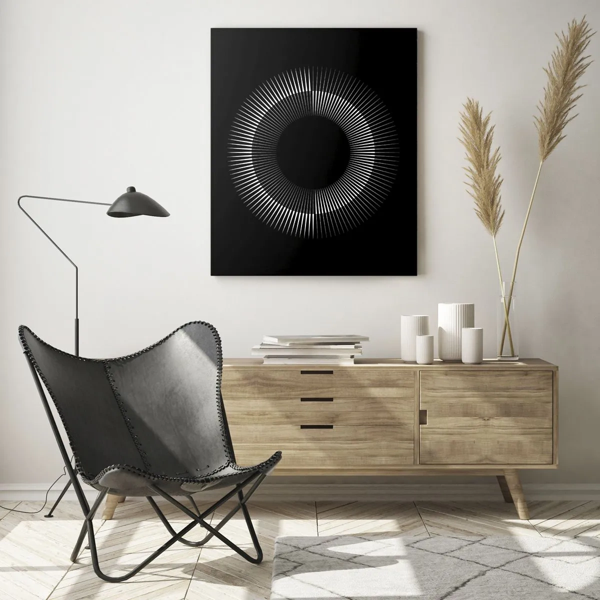 Obraz na skle - Čierne slnko - 50x70 cm