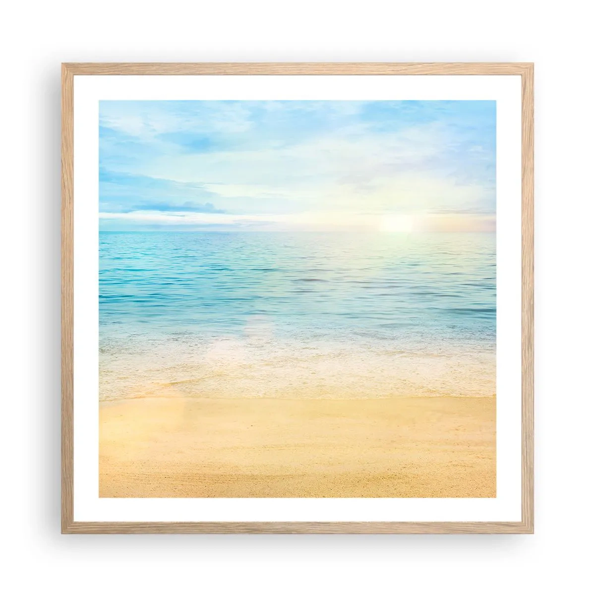 Plagát v ráme zo svetlého duba - Veľká modrá - 60x60 cm