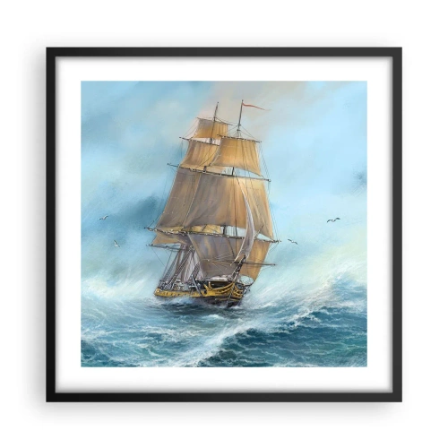 Plagát v čiernom ráme - Bežiaci po vlnách - 50x50 cm