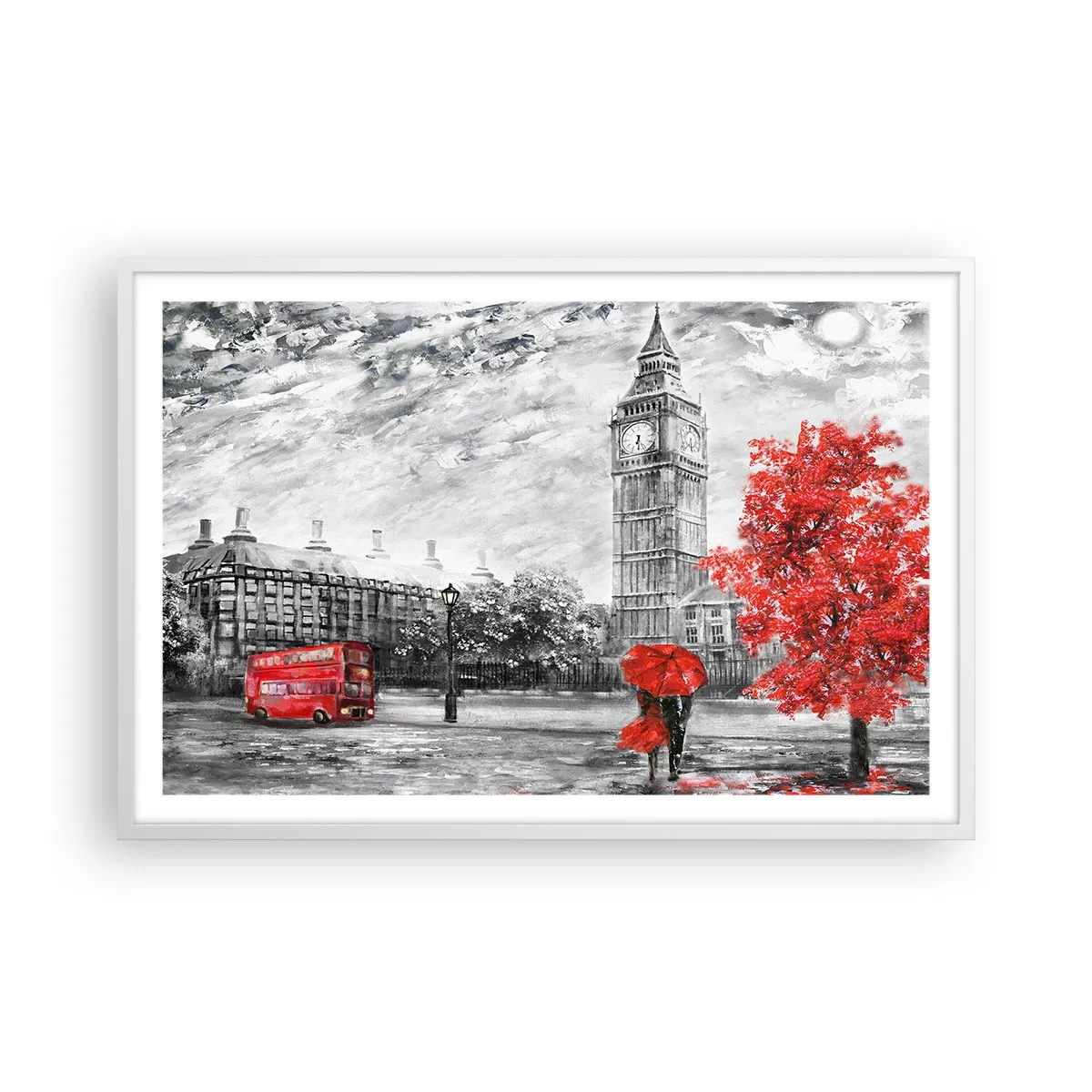 Plagát v bielom ráme - Vzrušujúci deň - 91x61 cm