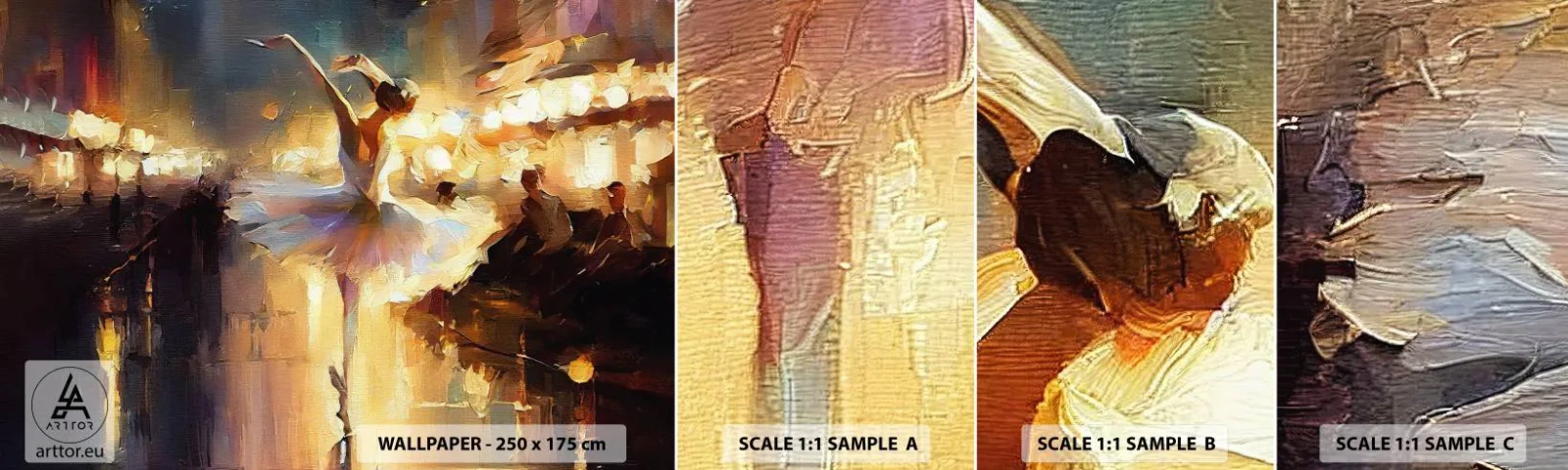 Vzorka Fototapeta Standard Eco - Zázrak na ulici - Balerína, Tancujte, Olejová farba - 100x30 cm