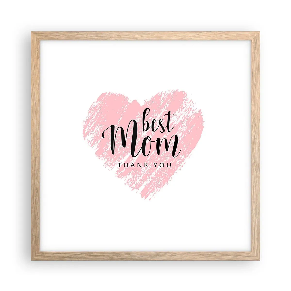 Plagát v ráme zo svetlého duba - Vždy pravá chvíľa - 40x40 cm