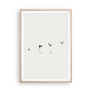 Plagát v ráme zo svetlého duba - Štyri jednoduché kroky - 70x100 cm