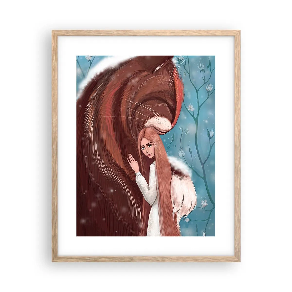 Plagát v ráme zo svetlého duba - Vitaj v rozprávke - 40x50 cm