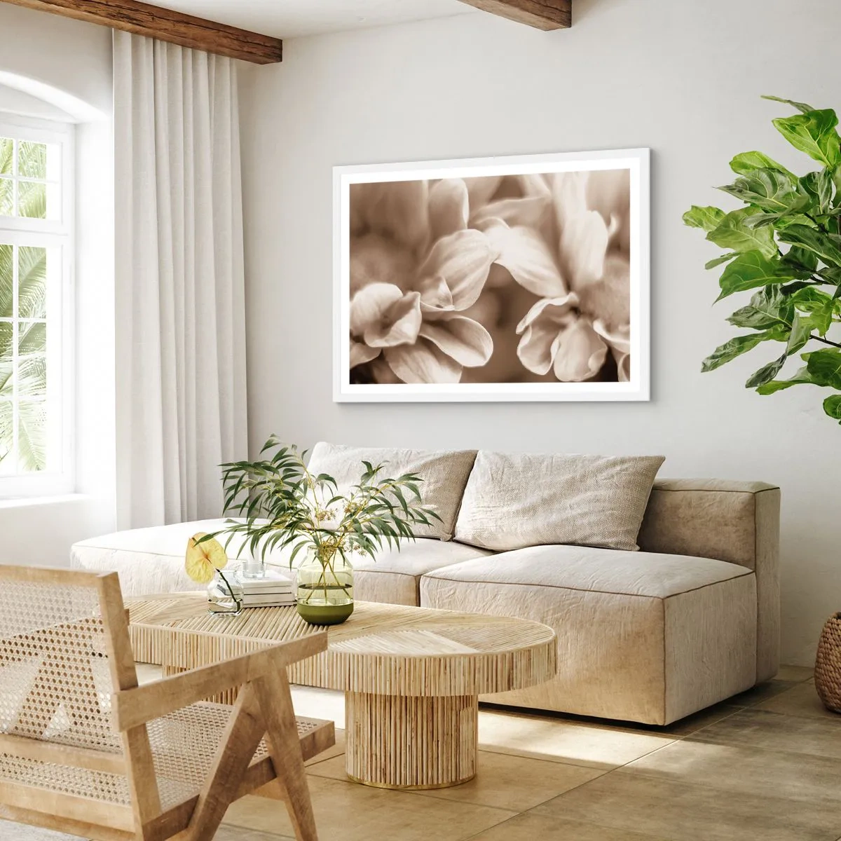 Plagát v bielom ráme - Nežné ako úsmev - 100x70 cm