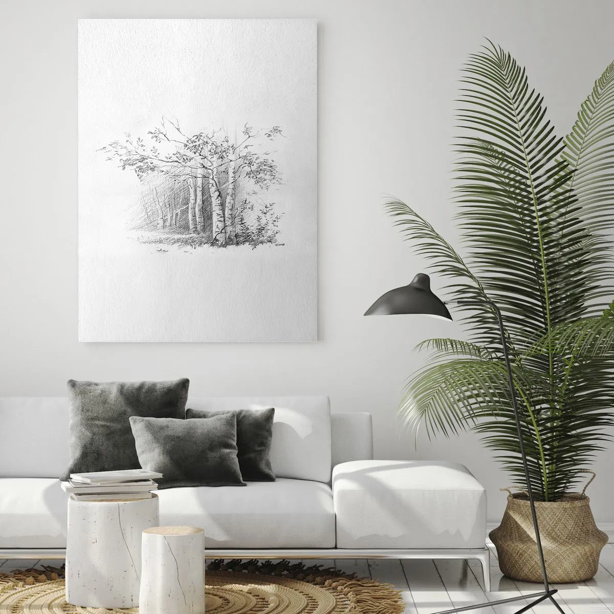 Obraz na skle - Svetlo brezového lesa - 50x70 cm