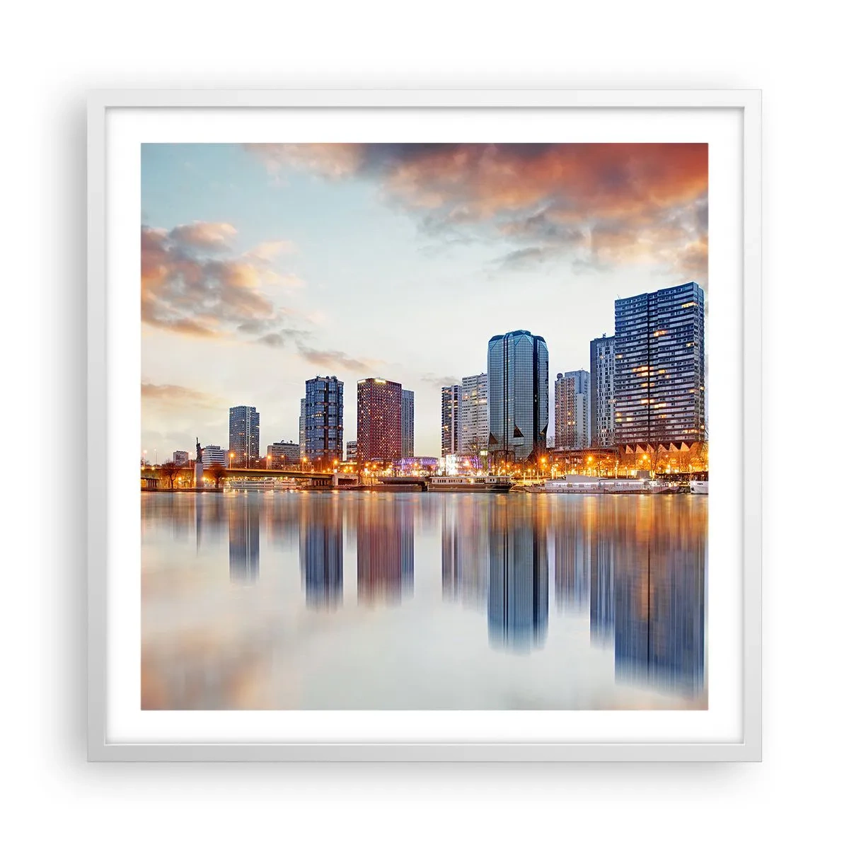 Plagát v bielom ráme - Monumentálny pokoj Paríža - 60x60 cm