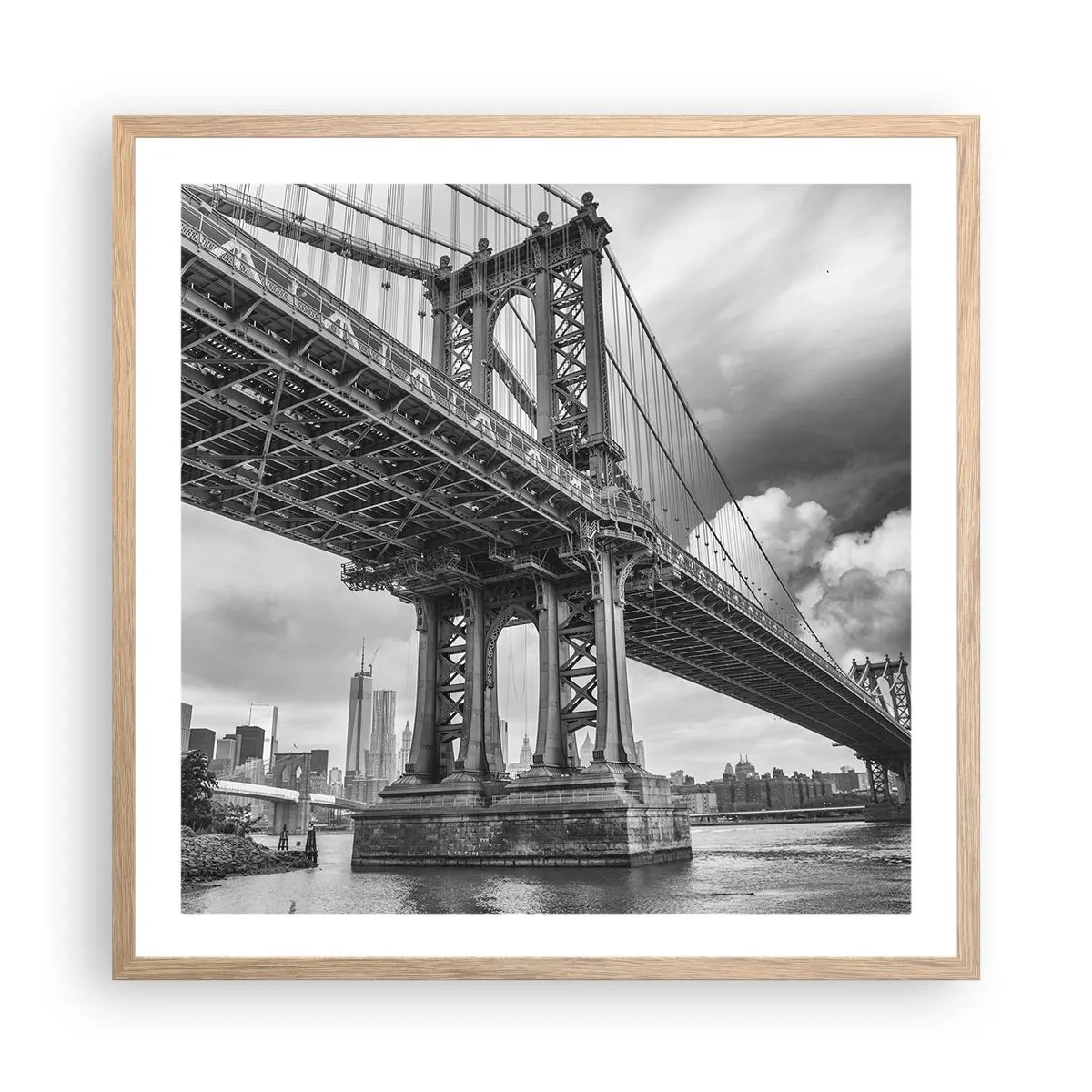 Plagát v ráme zo svetlého duba - Do srdca mesta - 60x60 cm