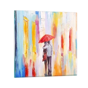 Obraz na skle - Nech prší ďalej - 40x40 cm