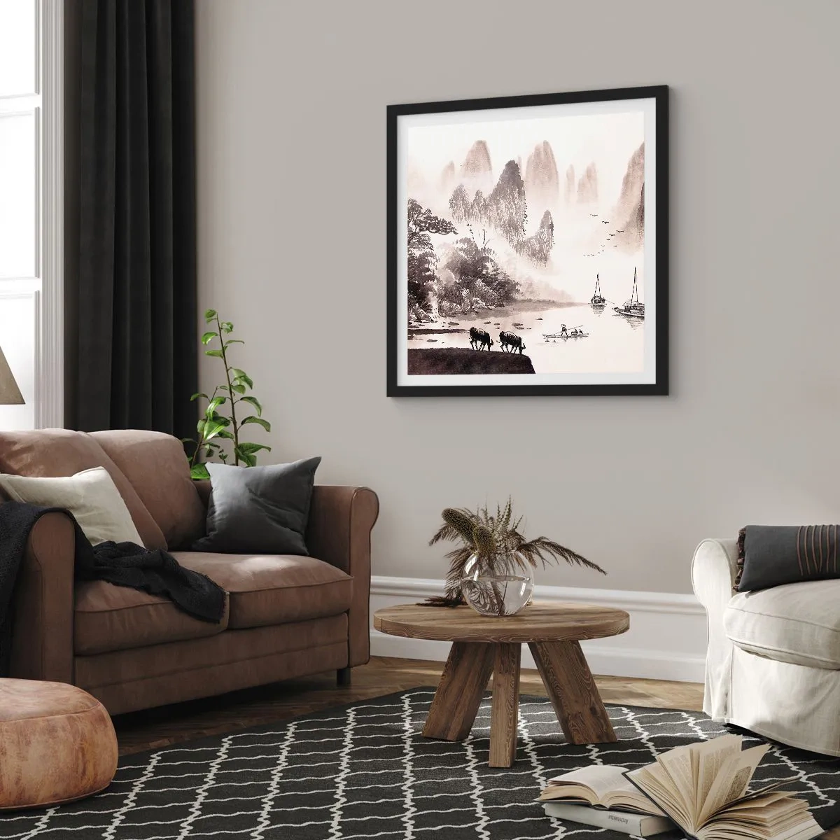 Plagát v čiernom ráme - Exotická všednosť Východu - 60x60 cm