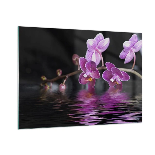 Obraz na skle - Ľaliový odraz krásy - 100x70 cm