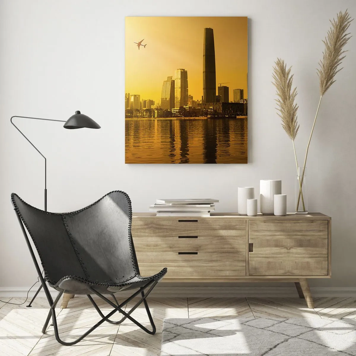 Obraz na skle - Zlaté mesto - 50x70 cm