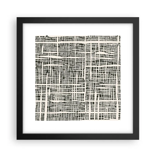 Plagát v čiernom ráme - Tkaná kompozícia - 30x30 cm