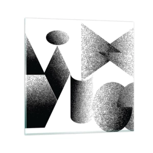 Obraz na skle - Uhly a ovály - 50x50 cm