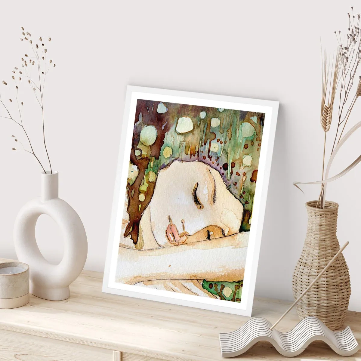 Plagát v bielom ráme - Smaragdovo-fialový sen - 40x50 cm