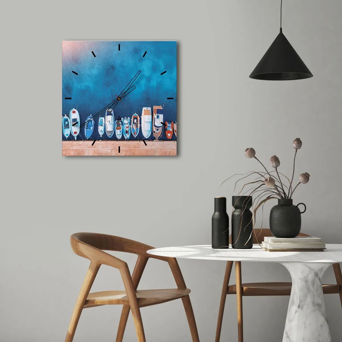 Nástenné hodiny - V rade za sebou - 30x30 cm