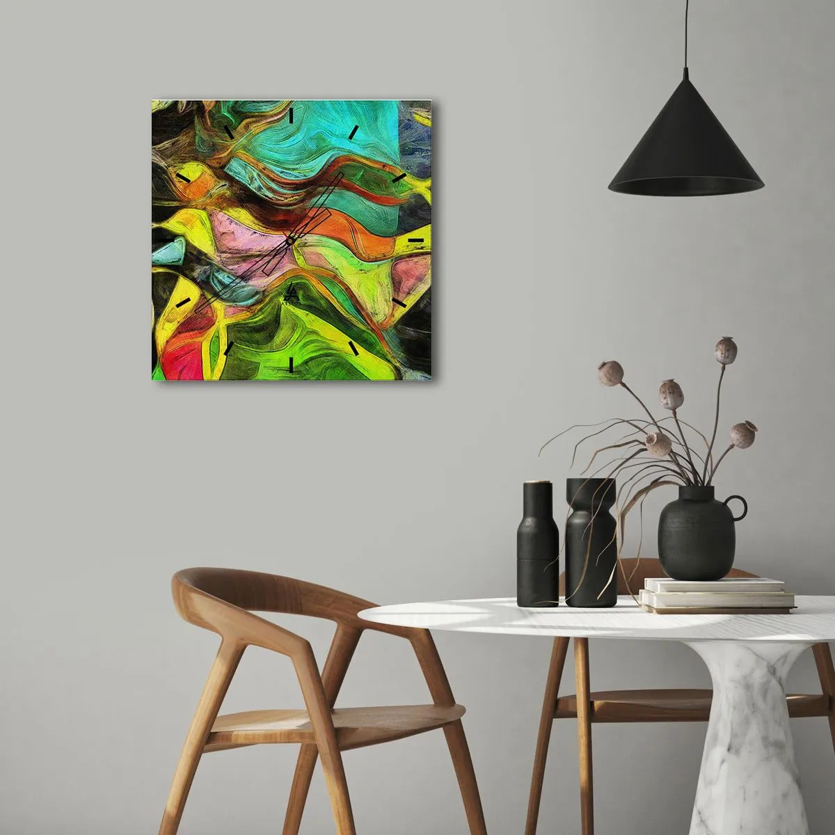Nástenné hodiny - Pohyb je život - 40x40 cm
