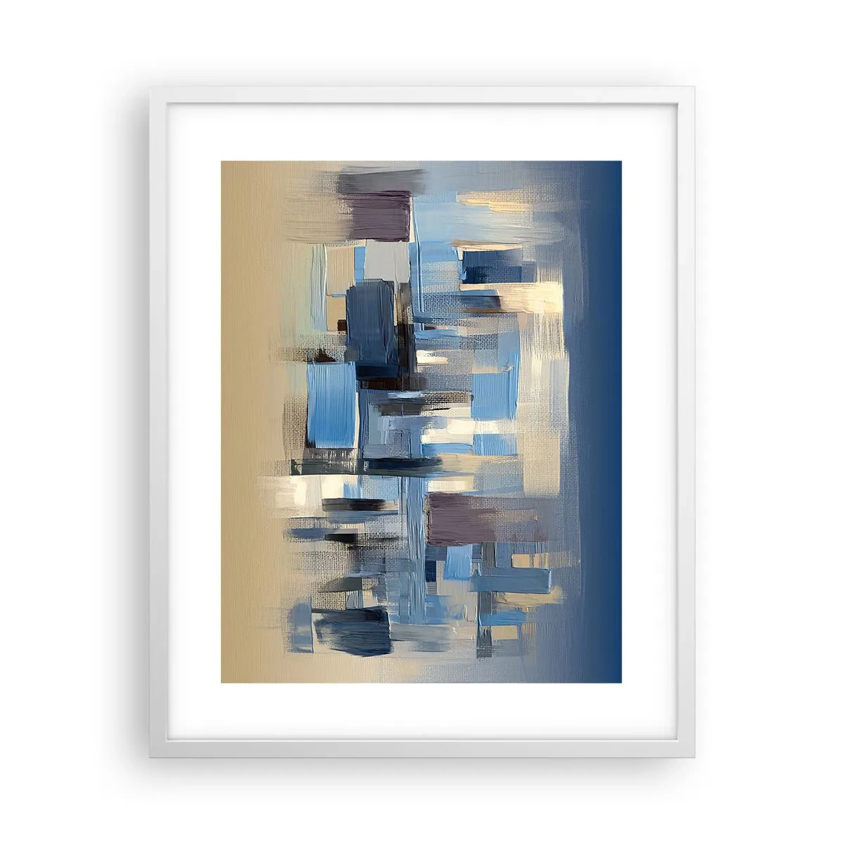 Plagát v bielom ráme - Modrá konštrukcia - 40x50 cm