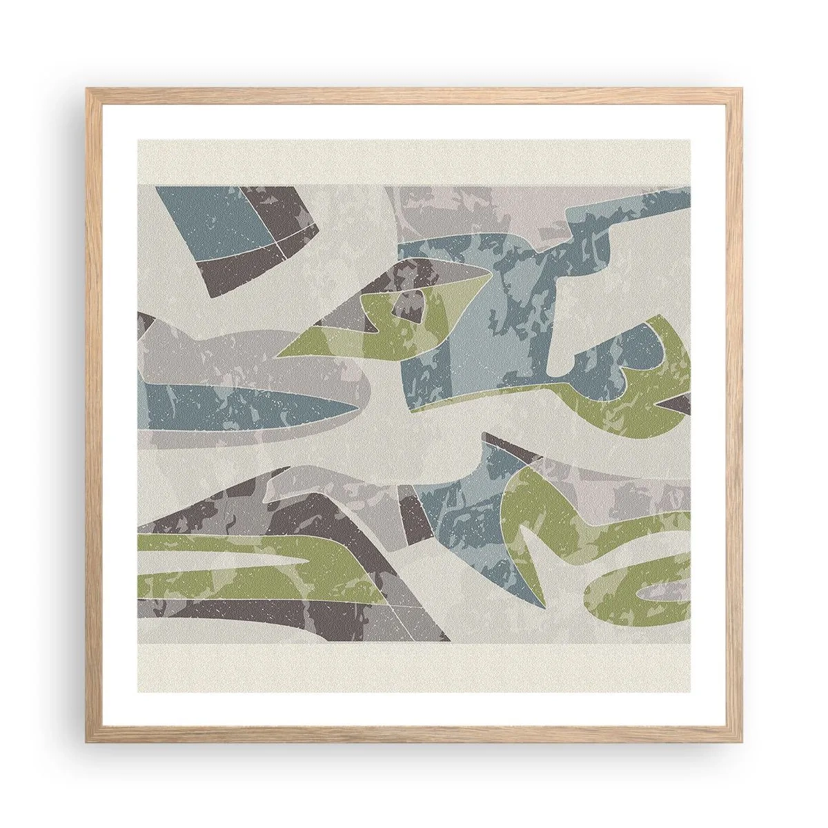 Plagát v ráme zo svetlého duba - Kompozícia za sklom - 60x60 cm