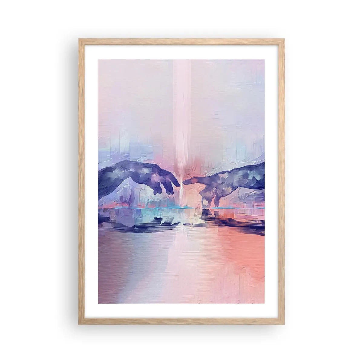 Plagát v ráme zo svetlého duba - Božská iskra života - 50x70 cm