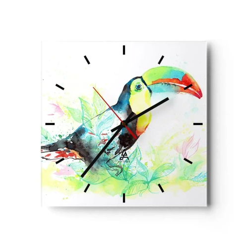 Nástenné hodiny - Farebný ako Južná Amerika - 40x40 cm