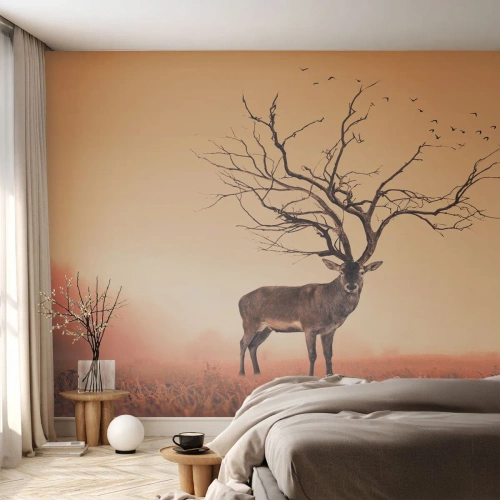 Fototapeta Premium Canvas - Prajelen - večný duch lesa - Abstrakcia, Jeleň, Príroda - 450x315 cm