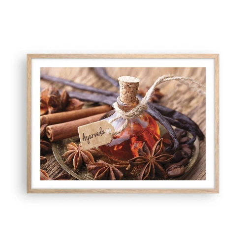 Plagát v ráme zo svetlého duba - K jednote tela a ducha - 70x50 cm