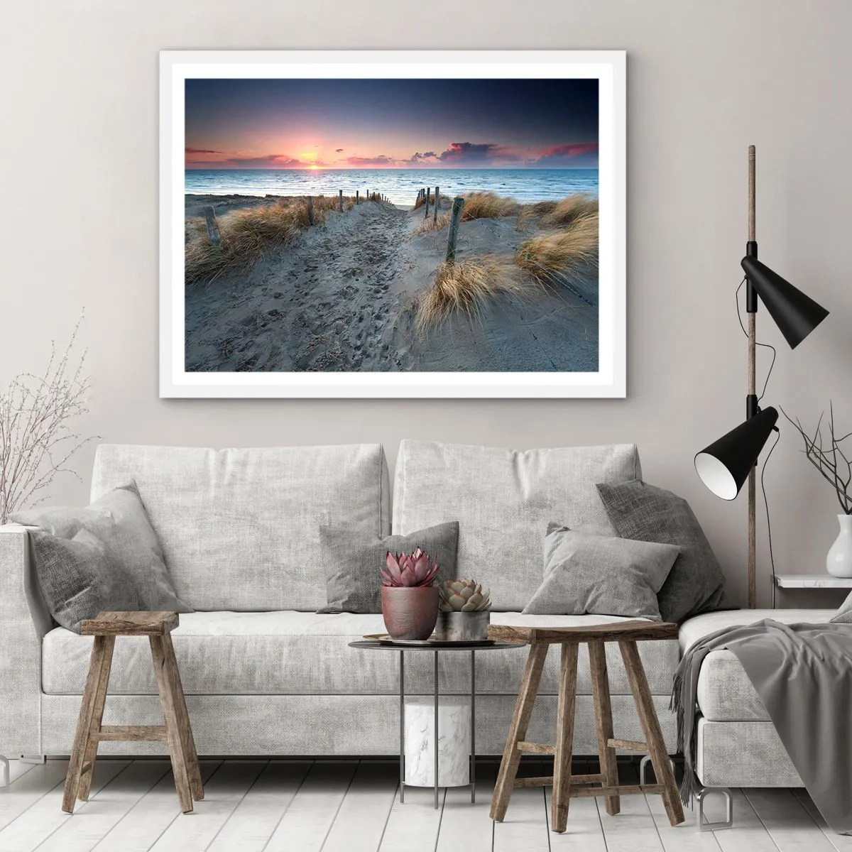 Plagát v bielom ráme - Šiel by som s tebou na kraj světa… - 70x50 cm