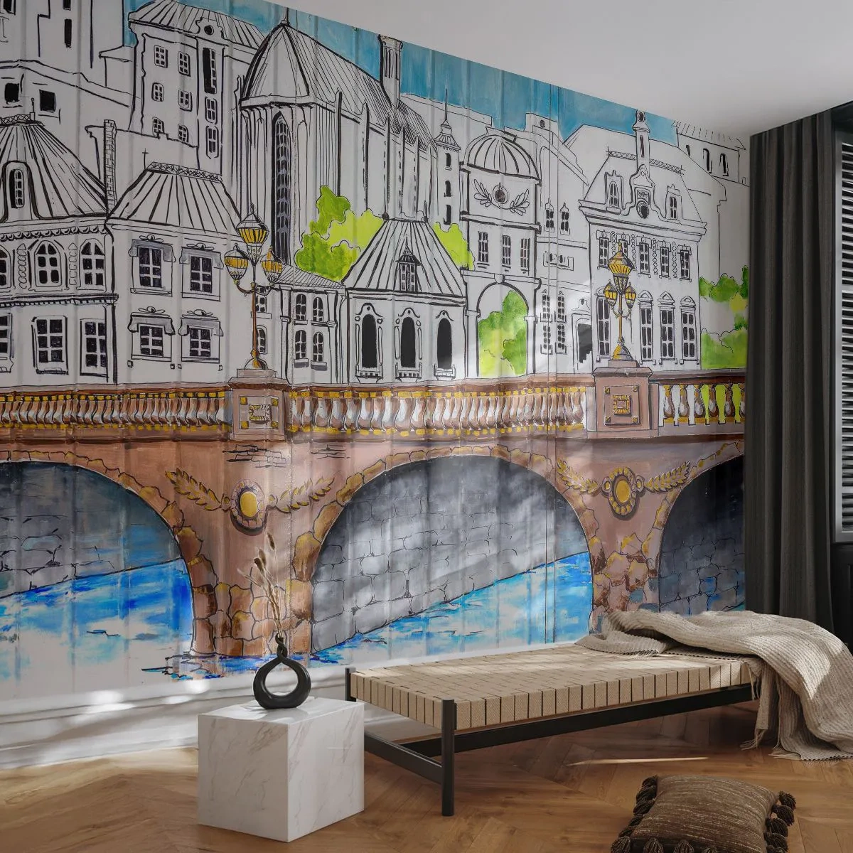 Fototapeta Premium Sand - Mesto ako maľované - Graffiti, Francúzsko, Architektúra - 250x175 cm