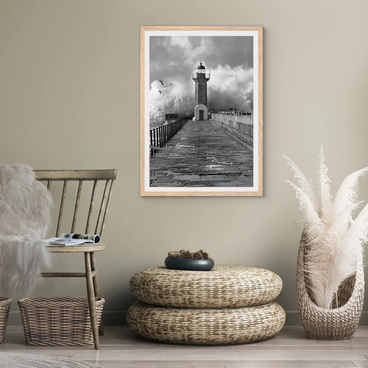 Plagát v ráme zo svetlého duba - Nebojácna - 40x50 cm