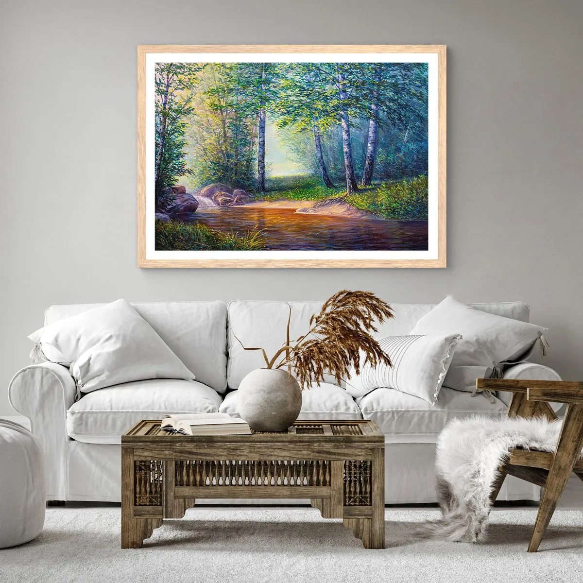Plagát v ráme zo svetlého duba - Idylické prostredie - 91x61 cm