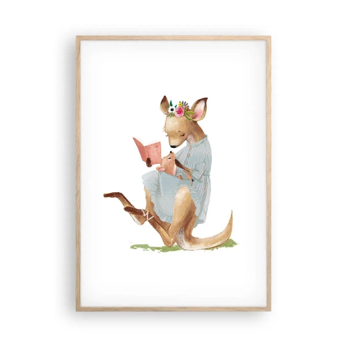 Plagát v ráme zo svetlého duba - Prečítaj mi, mama - 70x100 cm