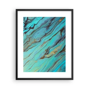 Plagát v čiernom ráme - Tyrkysový príliv - 40x50 cm
