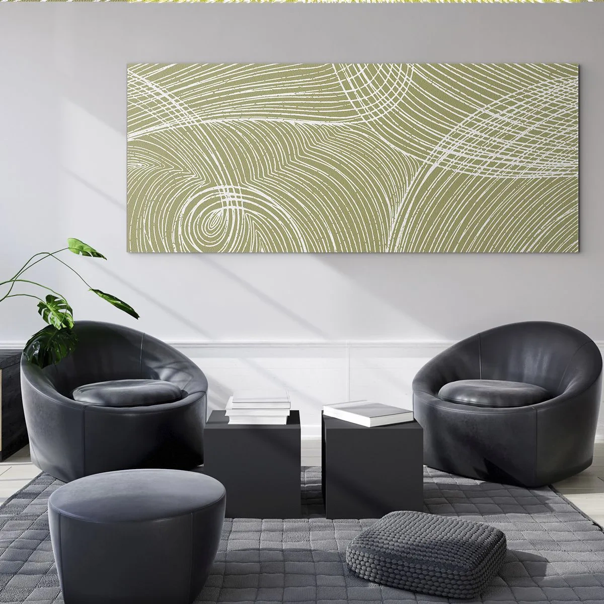 Obraz na skle - Majstrovská abstrakcia v bielej - 100x40 cm