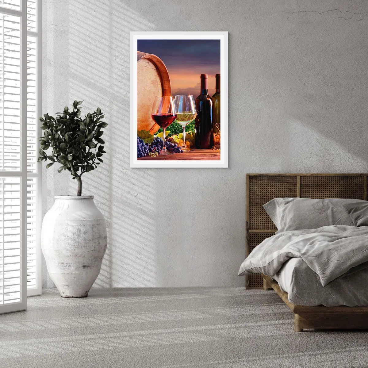 Plagát v bielom ráme - Tu má život chuť - 70x100 cm