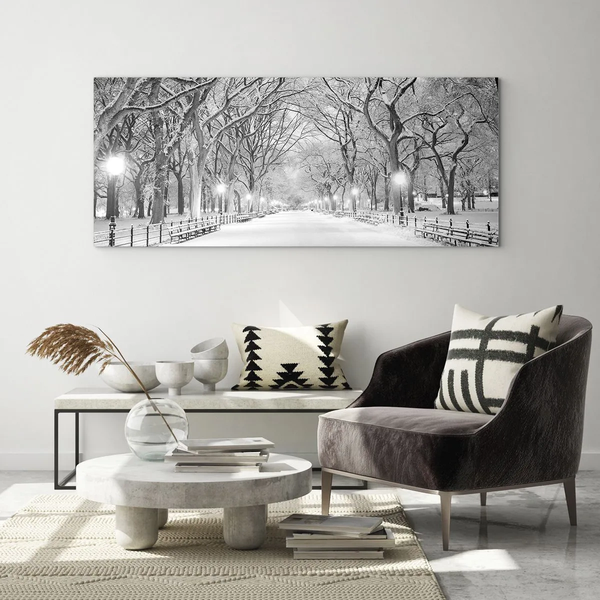 Obraz na skle - Štyri ročné obdobia – zima - 100x40 cm