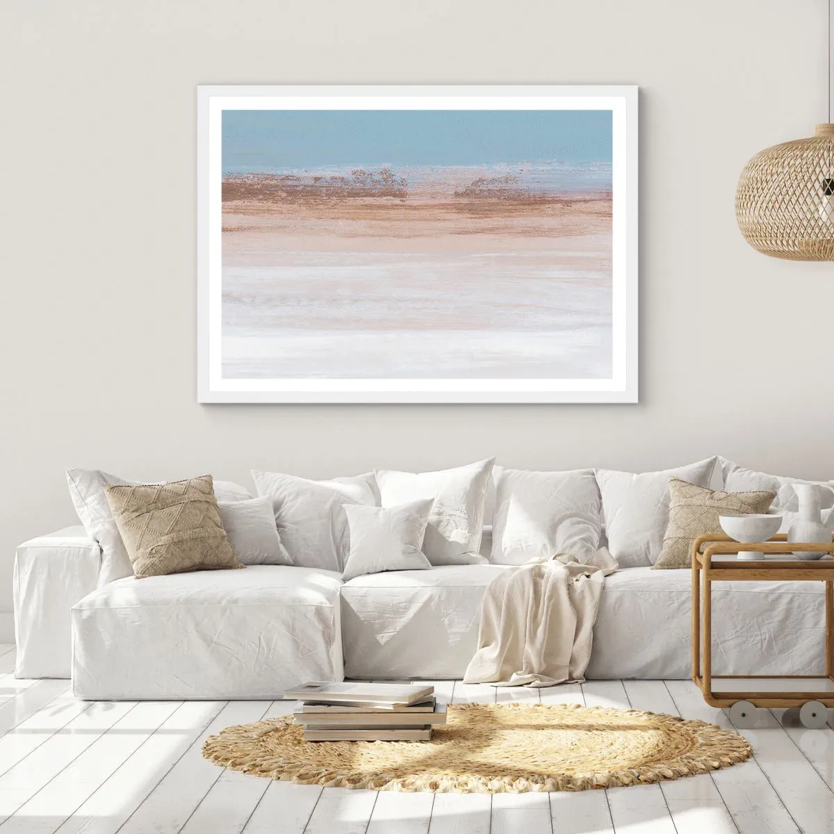 Plagát v bielom ráme - Dvojznačná krajina - 100x70 cm