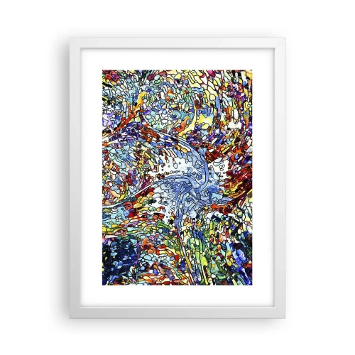Plagát v bielom ráme - Vitráž s kvapkami - 30x40 cm