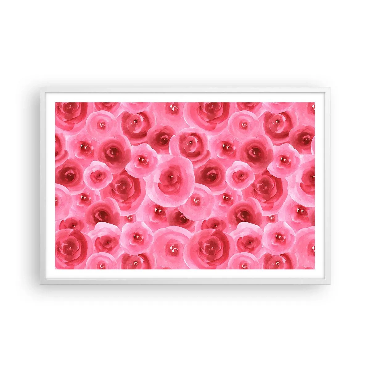 Plagát v bielom ráme - Ruže dole aj hore - 91x61 cm