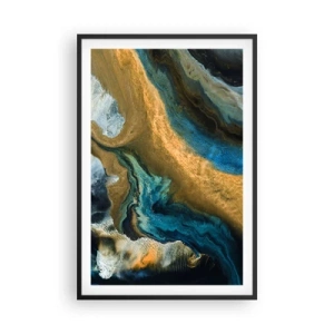 Plagát v čiernom ráme - Modrá – žltá – vzájomné vplyvy - 61x91 cm