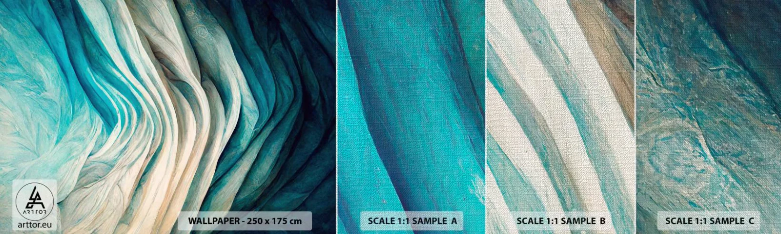 Vzorka fototapety Premium Canvas - Modrá neukojiteľnosť - Kus, 3D, Abstrakcia - 100x30 cm