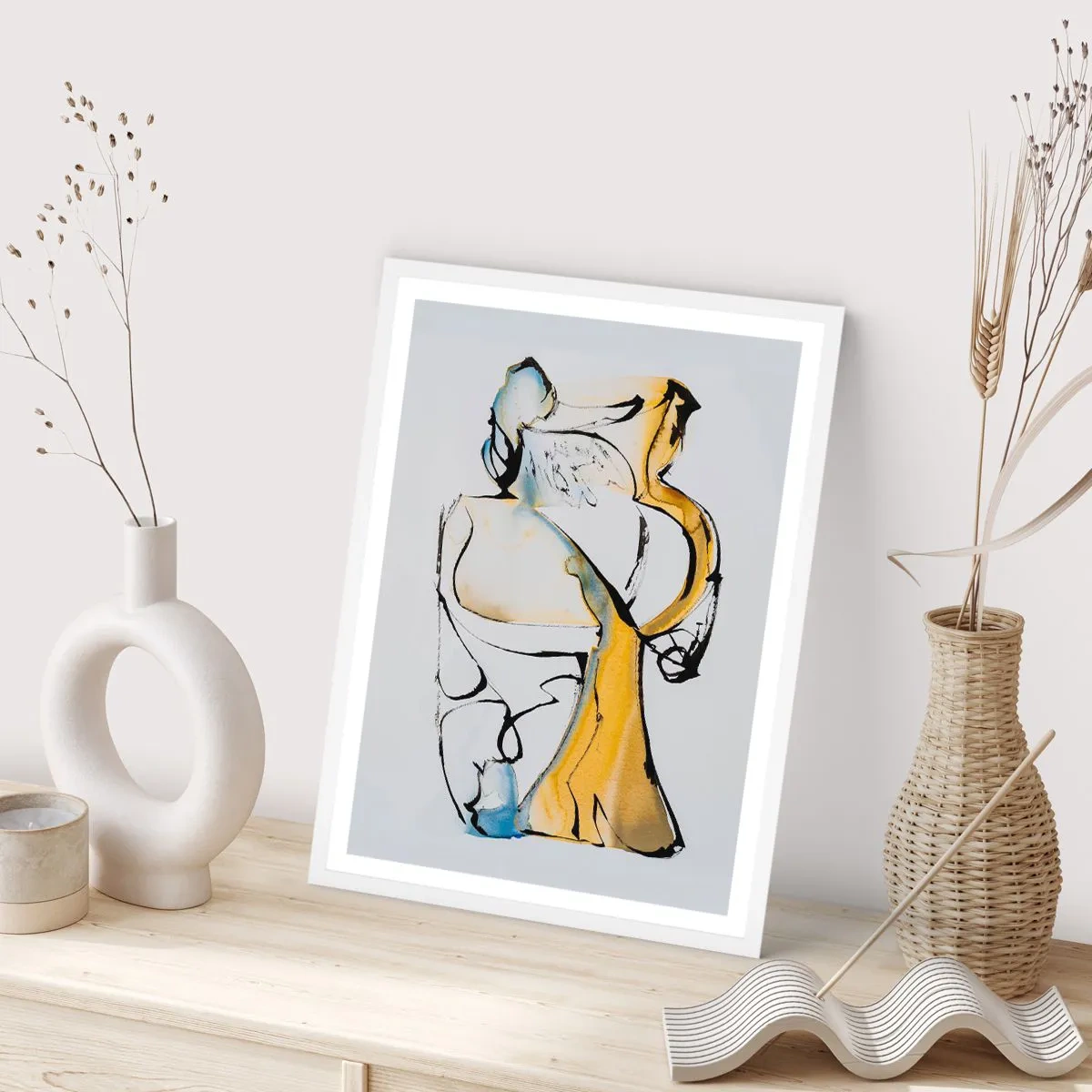 Plagát v bielom ráme - Sklenená abstrakcia - 70x100 cm