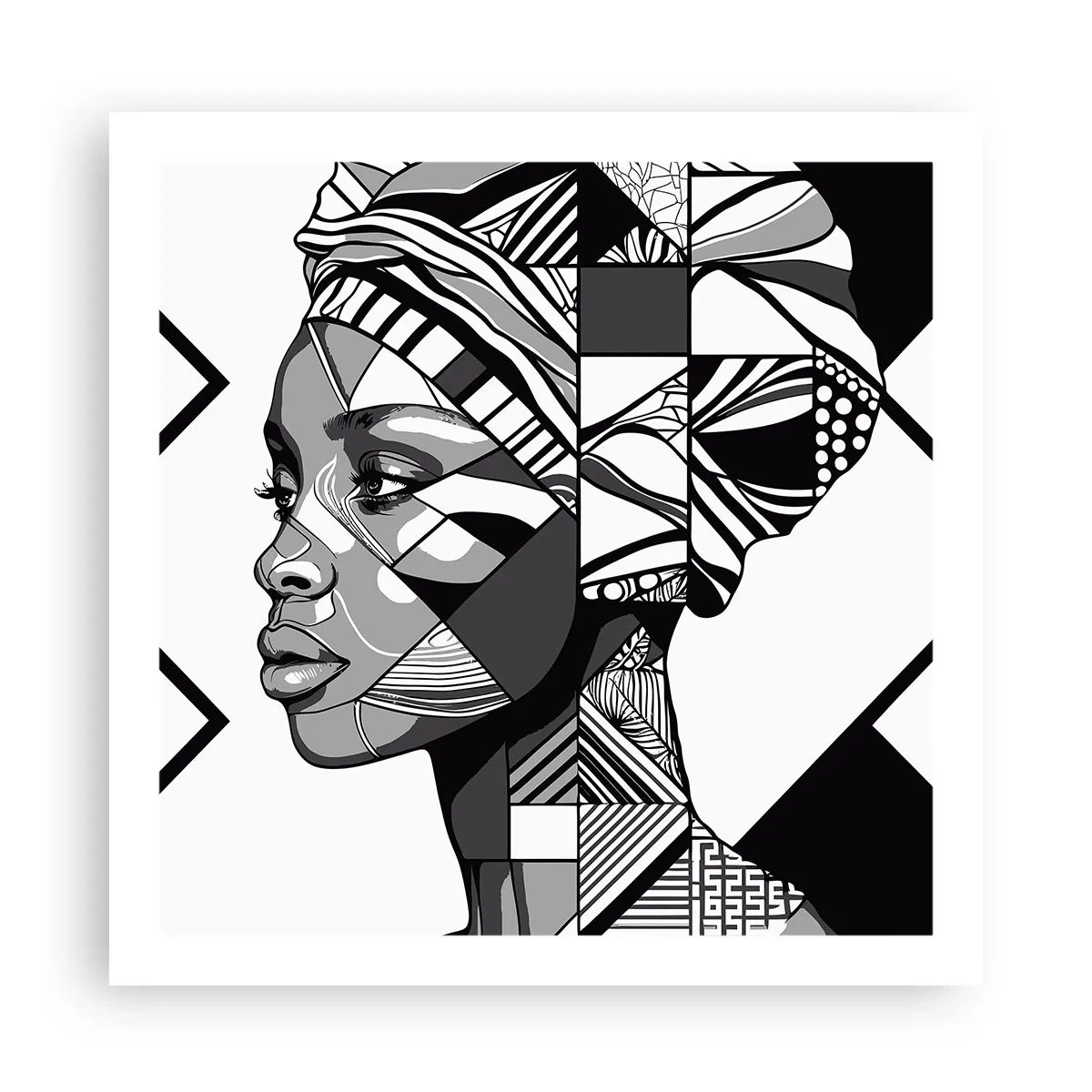 Plagát - Etnický portrét - 60x60 cm