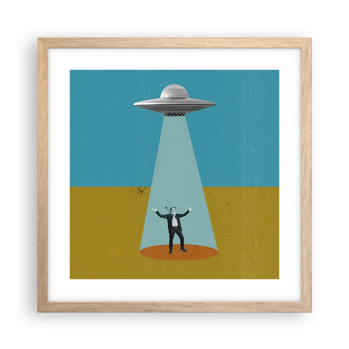 Plagát v ráme zo svetlého duba - Blízke stretnutie - 40x40 cm