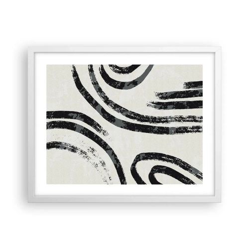 Plagát v bielom ráme - Napoly zastavený - 50x40 cm