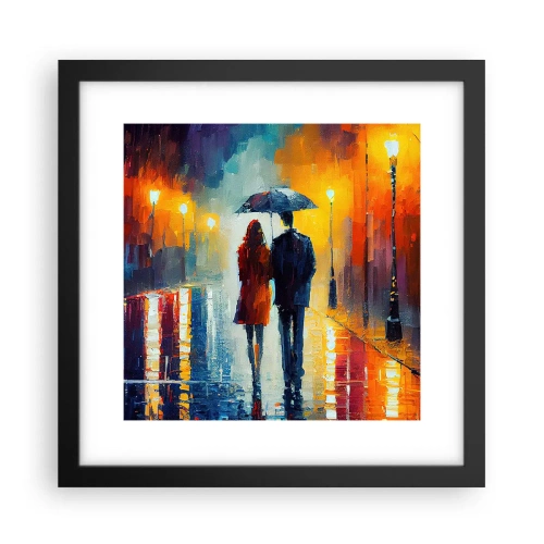 Plagát v čiernom ráme - Spolu – farebná noc - 30x30 cm