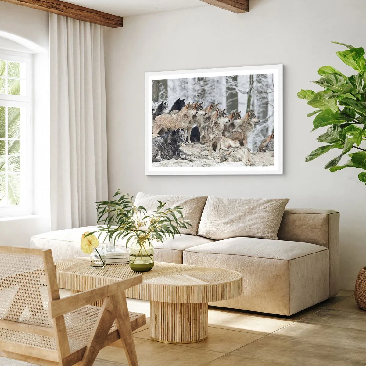 Plagát v bielom ráme - Rodina a priatelia - 100x70 cm